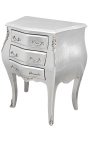 Nightstand (Bedside) baroque wooden silver with silver bronzes