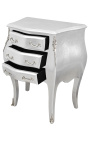 Nightstand (Bedside) baroque wooden silver with silver bronzes