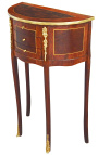 Нощно шкафче (нощно шкафче) полукръгло в стил Луи XVI маркетри и бронз 