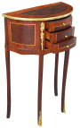 Нощно шкафче (нощно шкафче) полукръгло в стил Луи XVI маркетри и бронз 