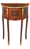 Nightstand (Bedside) half round style Louis XVI marquetry and bronze 