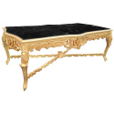 Mesa de comedor muy grande madera barroca hoja de oro y mármol negro