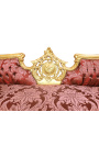 Barokový pohovka v štýle Napoleona III "Kobule" tkanina a drevo zo zlatých listov
