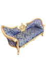 Barock NapoleonIII Medaillon Stil Sofa blau "Rebellen" stoff und blattgold