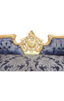 Barock NapoleonIII Medaillon Stil Sofa blau "Rebellen" stoff und blattgold