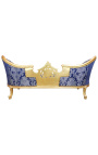 Barock NapoleonIII Medaillon Stil Sofa blau "Rebellen" stoff und blattgold