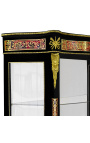 Vitrine avec marqueterie Boulle de style Napoléon III noire avec bronzes