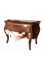 Ventilador barroco Louis XV estilo real cowhide marrom 2 gavetas