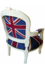 Poltrona barocca per bambini "Union Jack" e legno laccato beige