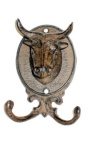 Porte manteau, serviette ou torchon, "taureau" en fonte de fer