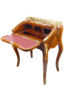 Bureau Scriban de style Louis XV avec marqueterie et bronzes