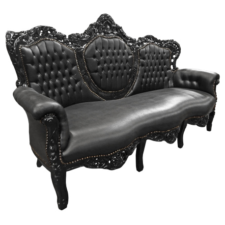 Baroque Sofa in Black PNG by Yagellonica on DeviantArt