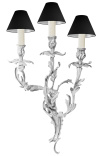 Big sconce 3 branches Louis XV rococo style silvered bronze