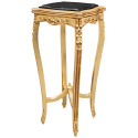 High model golden side table square shaped Louis XV style black marble top