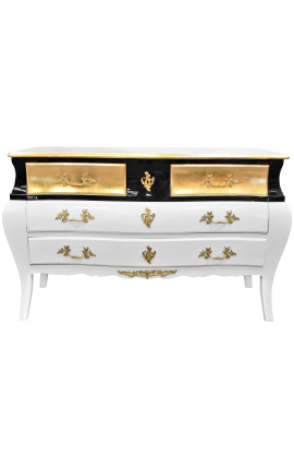 Grande comò barocco di Louis XV stile bianco e nero