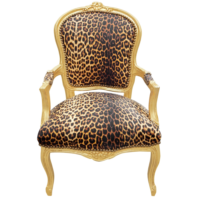 gold leopard chair