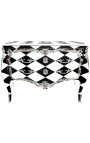 Grande abito barocco Louis XV stile "Checkerboard" bianco e nero