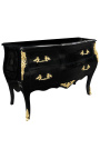 Barock Kleiderschrank mit Stil Louis XV schwarze und goldbronze