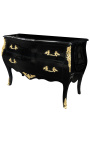 Barock Kleiderschrank mit Stil Louis XV schwarze und goldbronze