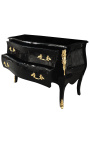 Barock Kleiderschrank mit Stil Louis XV schwarze und goldbronze