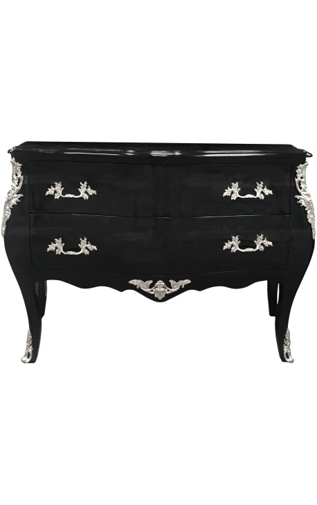 Barroco de estilo Louis XV negro, bronces de plata