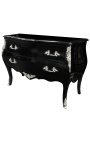 Barock Kleiderschrank mit Stil Louis XV schwarz, silberne bronzen