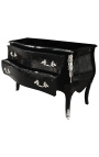 Barock Kleiderschrank mit Stil Louis XV schwarz, silberne bronzen