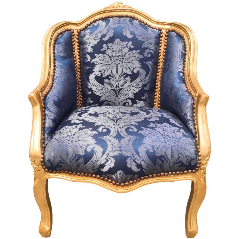French Louis XV Style Gilt and Painted Bergere Chair with a Leopard - Ruby  Lane