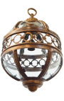 Okrúhly sálový lampáš patinovaný bronz 30 cm
