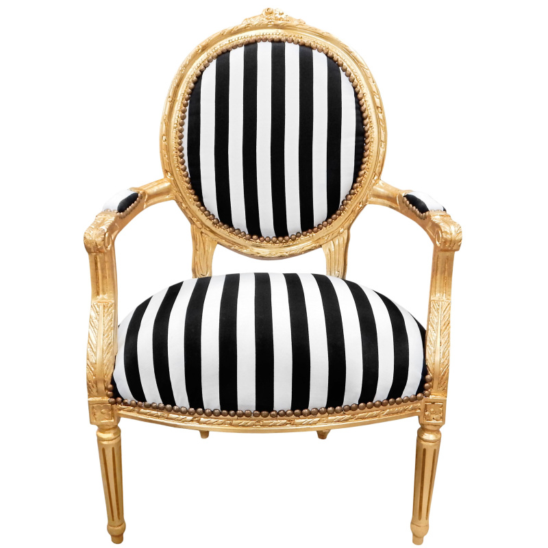 gold striped chair