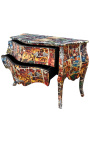 Barock Kleiderschrank mit Stil Louis XV Comics Print mit 2 Schubladen