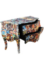 Barock Kleiderschrank mit Stil Louis XV Comics Print mit 2 Schubladen