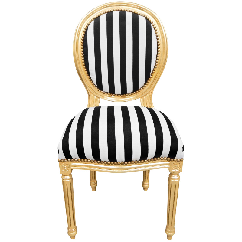 black and white louis chair