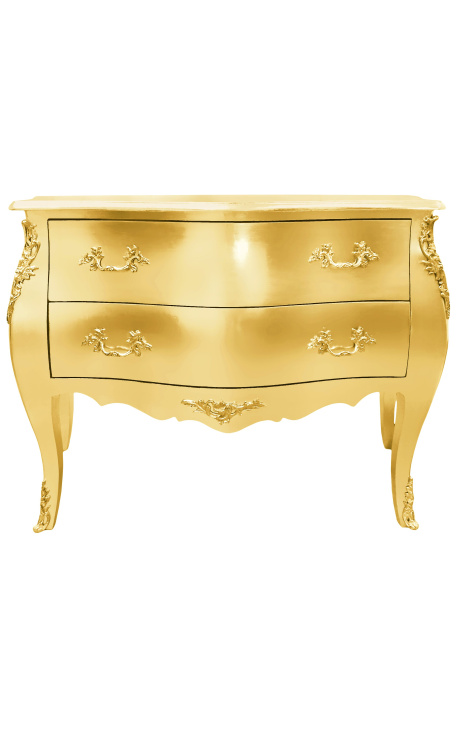 Barok kommode af Louis XV stil guld med 2 skuffer