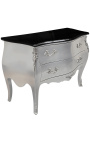 Commode baroque de style Louis XV argent et plateau noir