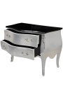 Commode baroque de style Louis XV argent et plateau noir