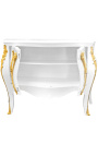 Commode buffet barock stil av Louis XV vit med guld brons