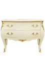 Barok kommode i Louis XV stil beige og guld bronze