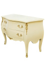 Barokk kommode i Louis XV-stil beige og gullbronse