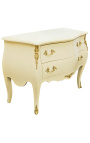 Barokk kommode i Louis XV-stil beige og gullbronse