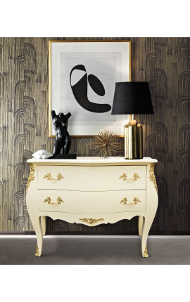 Barock garderobe av Louis XV beige og gullbronse