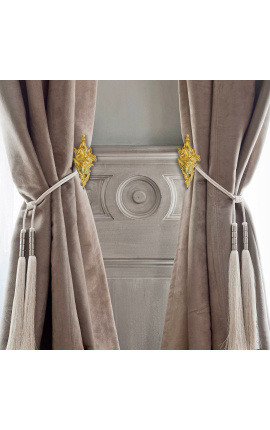 Coppia porta tenda in bronzo &quot;Bouquet e acanthus&quot;