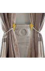 Paar bronzen curtainhouder "Bouquet en acanthus"