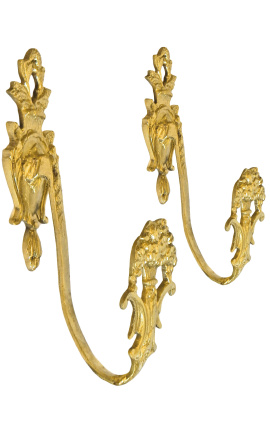 Pair of bronze curtain holder "Flower urn"