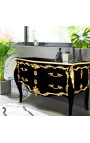 Große barocke Dresser schwarz Louis XV stil, goldbronze