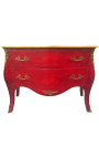 Gran vestidor barroco rojo elm Louis XV estilo, bronces de oro