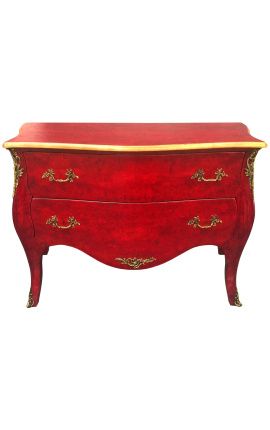 Grande abito barocco rosso olmo Louis XV stile, bronzo oro