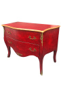 Gran vestidor barroco rojo elm Louis XV estilo, bronces de oro