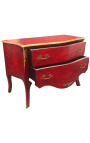 Gran vestidor barroco rojo elm Louis XV estilo, bronces de oro