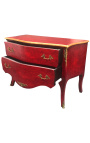 Gran vestidor barroco rojo elm Louis XV estilo, bronces de oro